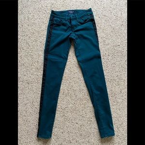 American Eagle Outfitters Teal Tuxedo-Stripe Jeans